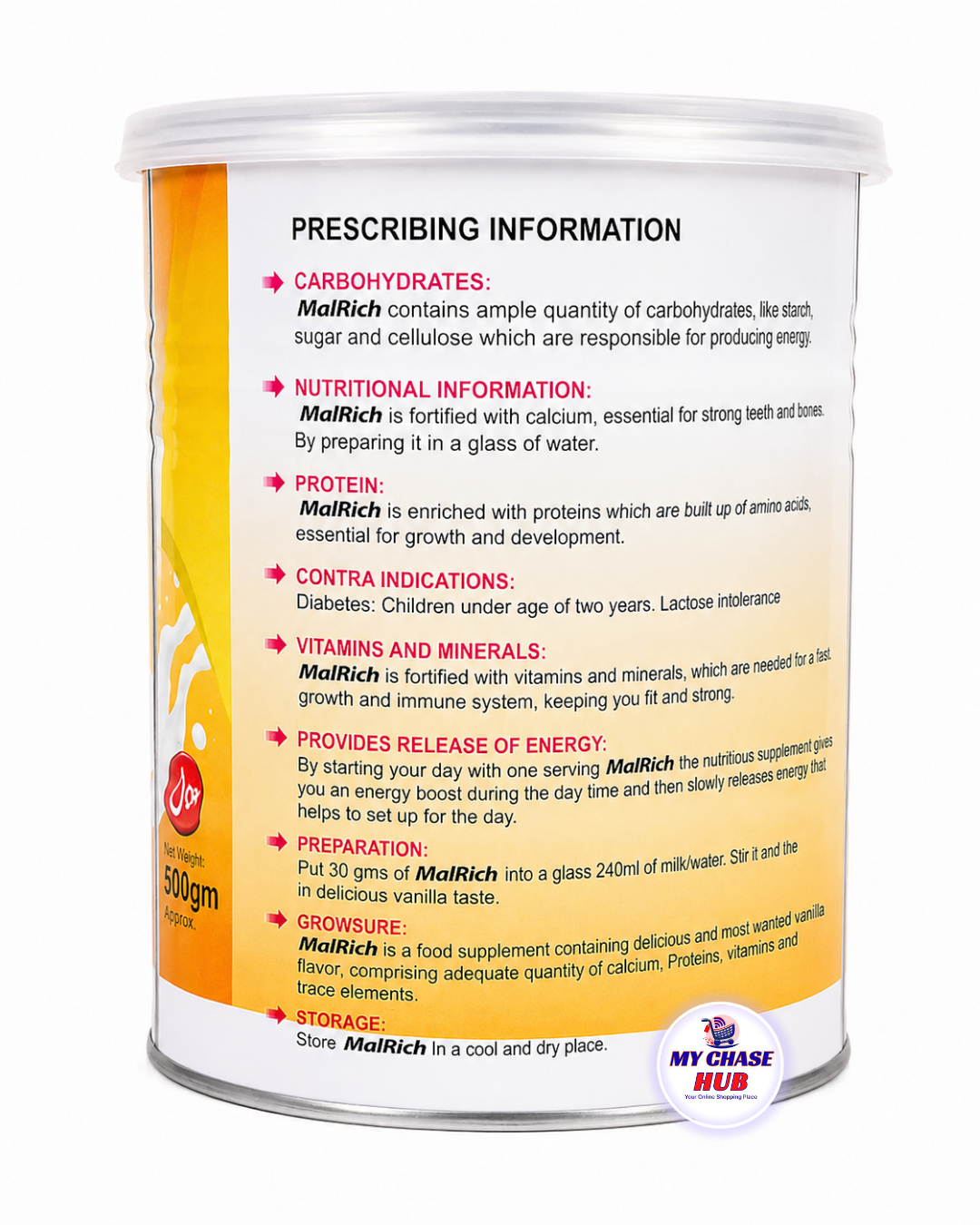 Sugar Free MalRich Milk Powder | Weight Gain Supplement