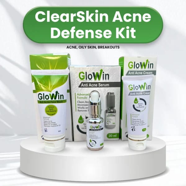 Clear Skin Acne Defense Kit | Anti Acne Face Wash, Serum & Cream