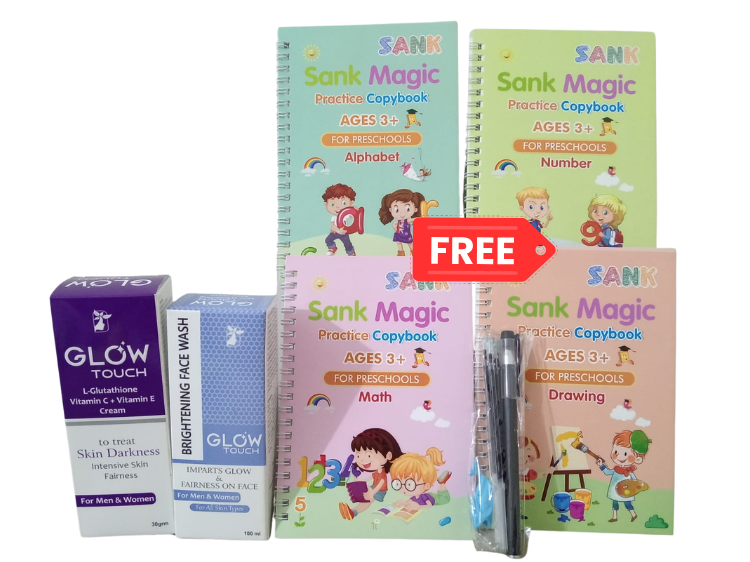 Buy Glow Touch Cream and Facewash Get 4 FREE Magic Practice Copybooks