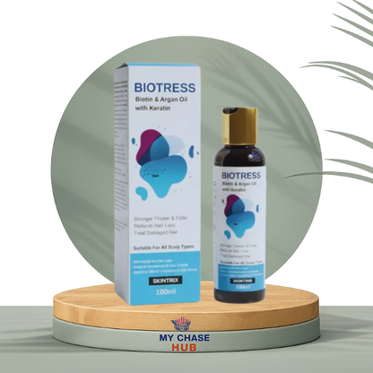 BIOTRESS BIOTIN & ARGAN OIL WITH KERATIN 100ML | HAIR GROWTH & STRENGTHENING OIL